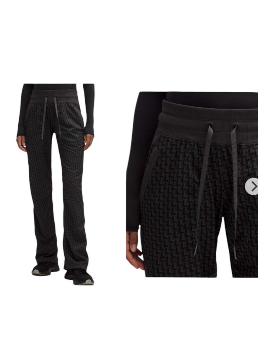 Lululemon Dance Studio Mid-Rise Pant LLL Geo Pattern Black Size 8